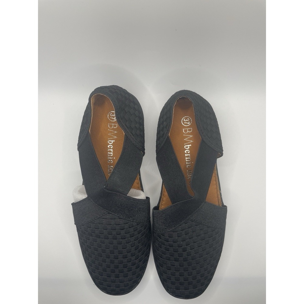 Bernie Mev Black Layla Woven Shoes Comfort Slides Womens Sz 6 EU 37 NEW - Picture 2 of 7